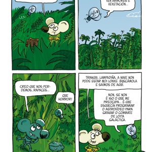 Astro-Rato e Lampadiña. Parece que orballa!